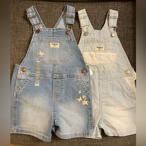 Two NWT pairs of Oshkosh overalls.